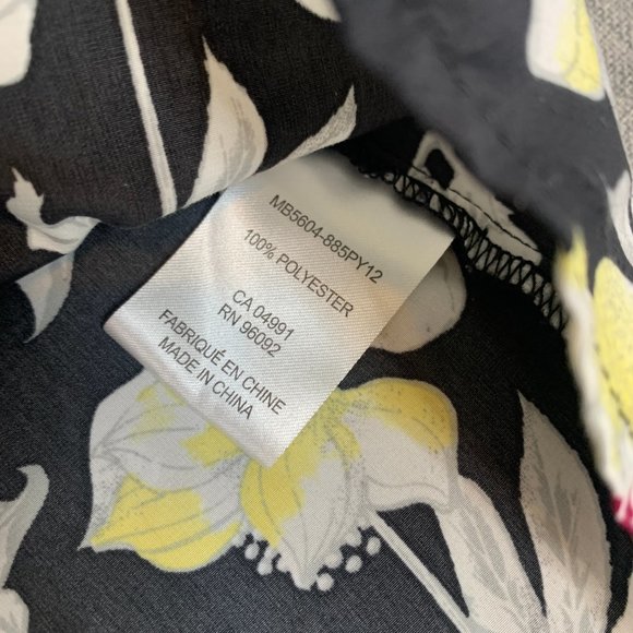 Mercer & Madison Floral Sleeveless Top Medium Black Gray Yellow‎ Lightweight - Picture 7 of 11